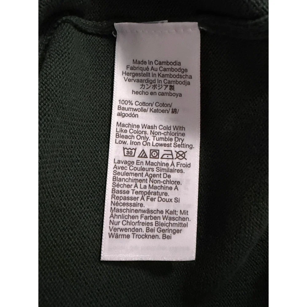 J. Crew Cotton Crewneck Sweater Tee Hunter Green Knit M